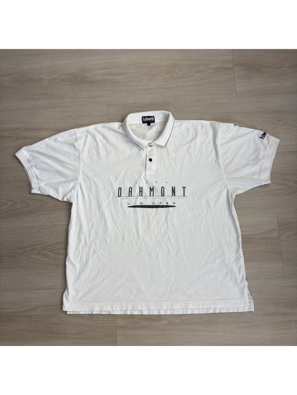 Vintage 1994 US Open Oakmont Ashworth Golf Polo Shirt Mens XL White 90s